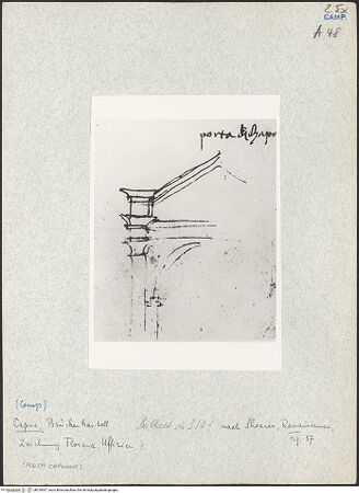 Vorderseite von unbekannt [https://www.deutsche-digitale-bibliothek.de/content/lizenzen/rv-fz/] Arco di Federico II (Porta Capuana) - Zeichnung von Francesco di Giorgio Martini, Florenz, Uffizi, Arch. 317 (?), bh018937_recto. Foto.