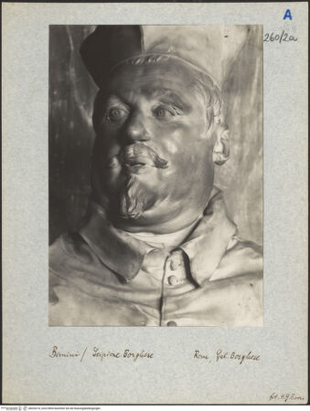 Vorderseite von unbekannt [https://www.deutsche-digitale-bibliothek.de/content/lizenzen/rv-fz/] Bildnis des Kardinals Scipione Borghese (zweite Version) - Ausschnitt des Kopfes im linken Viertelprofil, bh020314_recto. Foto: Evers, Hans Gerhard.