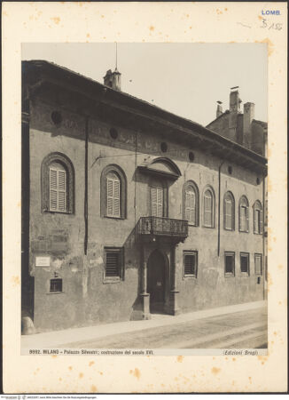 Vorderseite von Alinari [https://www.deutsche-digitale-bibliothek.de/content/lizenzen/rv-ez/] Casa Silvestri - Fassade, bh022057_recto. Foto.