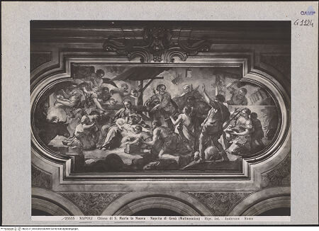 Vorderseite von Alinari [https://www.deutsche-digitale-bibliothek.de/content/lizenzen/rv-ez/] Die Anbetung des Christuskindes durch die Hirten - Gesamtansicht, bh022217_recto. Foto.