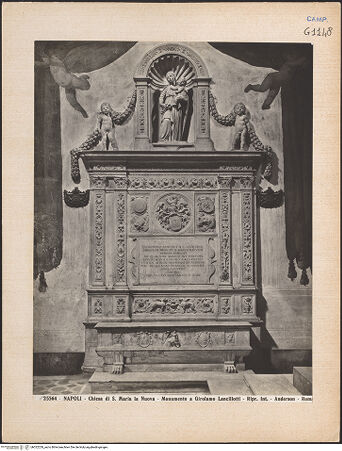 Vorderseite von Alinari [https://www.deutsche-digitale-bibliothek.de/content/lizenzen/rv-ez/] Grabmal des Girolamo Lancillotti (gest. 1569) - Gesamtansicht, bh022229_recto. Foto.