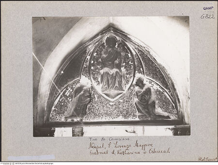 Vorderseite von Sopr. BAS NA [https://www.deutsche-digitale-bibliothek.de/content/lizenzen/rv-ez/] Grabmal der Katharina von Österreich - Innenseite: Thronender Christus mit Engel, bh022256_recto. Foto.