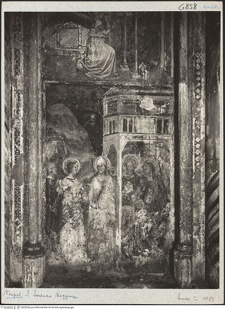 Vorderseite von Istituto Luce [https://www.deutsche-digitale-bibliothek.de/content/lizenzen/rv-fz/] Szenen aus dem Leben MariasAnbetung der heiligen drei Könige - Teilansicht, bh022259_recto. Foto.