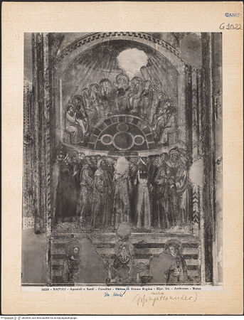 Vorderseite von Alinari [https://www.deutsche-digitale-bibliothek.de/content/lizenzen/rv-ez/] Passion Christi und Erscheinungen nach der AuferstehungPfingsten - Gesamtansicht, bh024035_recto. Foto.