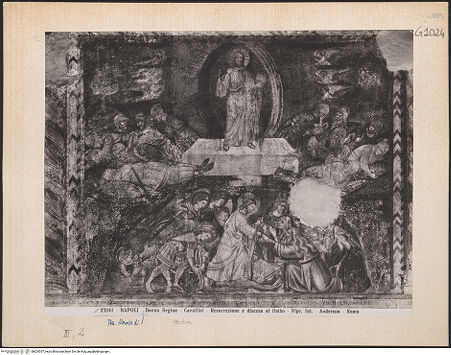 Vorderseite von Alinari [https://www.deutsche-digitale-bibliothek.de/content/lizenzen/rv-ez/] Passion Christi und Erscheinungen nach der AuferstehungDie Auferstehung Christi. Christus verläßt die Hölle - Gesamtansicht, bh024037_recto. Foto.