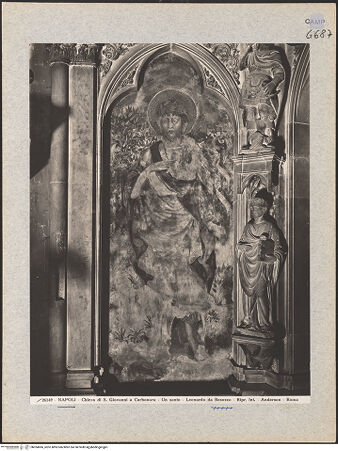 Vorderseite von Alinari [https://www.deutsche-digitale-bibliothek.de/content/lizenzen/rv-ez/] Augustinus und Johannes der Täufer (Grabmal des Königs Ladislaus)Johannes der Täufer - Gesamtansicht, bh024066_recto. Foto.