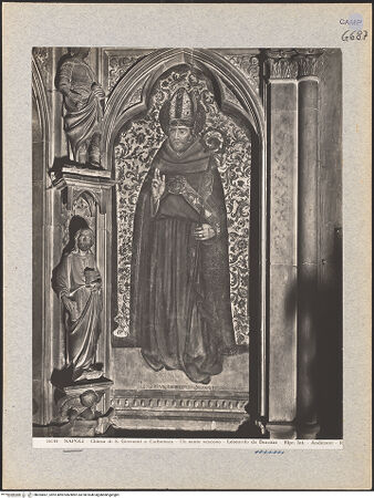 Vorderseite von Alinari [https://www.deutsche-digitale-bibliothek.de/content/lizenzen/rv-ez/] Augustinus und Johannes der Täufer (Grabmal des Königs Ladislaus)Augustinus - Gesamtansicht, bh024067_recto. Foto.