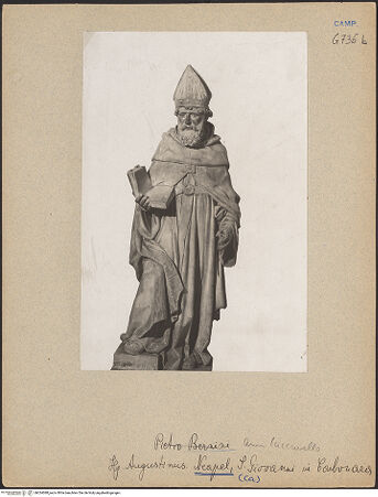 Vorderseite von unbekannt [https://www.deutsche-digitale-bibliothek.de/content/lizenzen/rv-ez/] Hl. Augustinus - Frontalansicht, bh024088_recto. Foto.