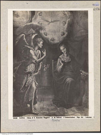 Vorderseite von Alinari [https://www.deutsche-digitale-bibliothek.de/content/lizenzen/rv-ez/] Verkündigung - Gesamtansicht, bh024350_recto. Foto.