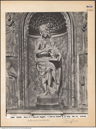 Vorderseite von Alinari [https://www.deutsche-digitale-bibliothek.de/content/lizenzen/rv-ez/] Altar des heiligen Johannes des Täufers - Johannes der Täufer, bh024354_recto. Foto.