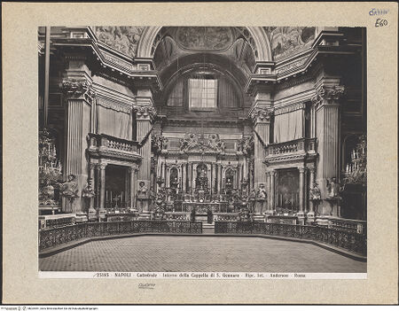 Vorderseite von Alinari [https://www.deutsche-digitale-bibliothek.de/content/lizenzen/rv-ez/] DuomoCappella di San Gennaro - Ansicht in Richtung Hauptaltar, bh024451_recto. Foto.