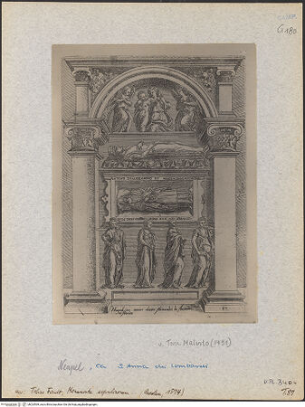 Vorderseite von Bibliotheca Hertziana [https://www.deutsche-digitale-bibliothek.de/content/lizenzen/rv-fz/] Grabmal des Antonio d'Alessandro und der Maddalena Riccio - , bh024569_recto. Foto.