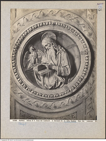 Vorderseite von Alinari [https://www.deutsche-digitale-bibliothek.de/content/lizenzen/rv-ez/] Die vier Evangelisten - Johannes, bh024577_recto. Foto.