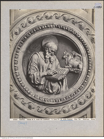 Vorderseite von Alinari [https://www.deutsche-digitale-bibliothek.de/content/lizenzen/rv-ez/] Die vier Evangelisten - Lukas, bh024578_recto. Foto.