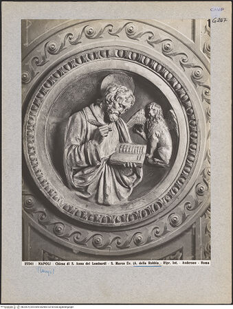Vorderseite von Alinari [https://www.deutsche-digitale-bibliothek.de/content/lizenzen/rv-ez/] Die vier Evangelisten - Markus, bh024579_recto. Foto.