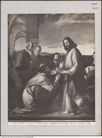 Vorderseite von Alinari [https://www.deutsche-digitale-bibliothek.de/content/lizenzen/rv-ez/] Christus gibt den Aposteln die Kommunion - Detail (rechte Seite), bh026285_recto. Foto.