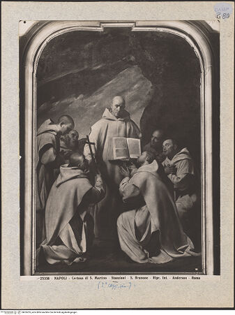 Vorderseite von Alinari [https://www.deutsche-digitale-bibliothek.de/content/lizenzen/rv-ez/] Heliger Bruno mit Kartäuserbrüder - Gesamtansicht, bh026295_recto. Foto.