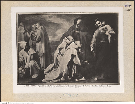 Vorderseite von Alinari [https://www.deutsche-digitale-bibliothek.de/content/lizenzen/rv-ez/] Die Madonna und heiliger Petrus erscheinen den Kartäuserbrüder von Grenoble - Gesamtansicht, bh026296_recto. Foto.