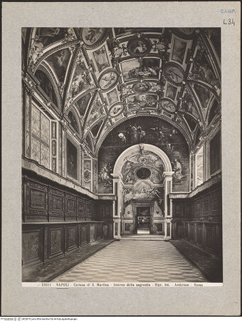 Vorderseite von Alinari [https://www.deutsche-digitale-bibliothek.de/content/lizenzen/rv-ez/] Certosa di San Martino - Innenansicht, bh026315_recto. Foto.