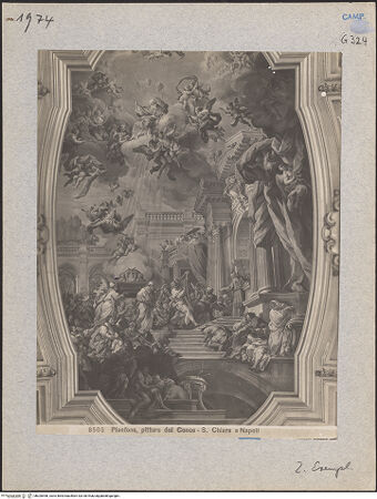 Vorderseite von Alinari [https://www.deutsche-digitale-bibliothek.de/content/lizenzen/rv-ez/] David bringt die Bundeslade nach Jerusalem (zerstört 1943) - Gesamtansicht, bh026458_recto. Foto.