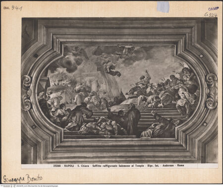 Vorderseite von Alinari [https://www.deutsche-digitale-bibliothek.de/content/lizenzen/rv-ez/] Salomos Tempel wird geweiht (zerstört 1943) - Gesamtansicht, bh026459_recto. Foto.