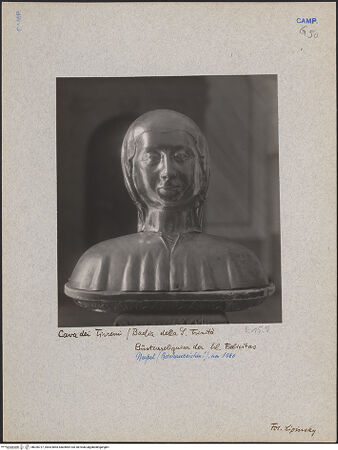 Vorderseite von Lipinsky, Angelo [https://www.deutsche-digitale-bibliothek.de/content/lizenzen/rv-ez/] Büste der Heiligen Felicitas (Felicità) - Frontalansicht, bh026727_recto. Foto: Lipinsky, Angelo.