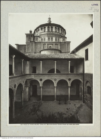 Vorderseite von Alinari [https://www.deutsche-digitale-bibliothek.de/content/lizenzen/rv-ez/] Santa Maria delle GrazieChiostro Piccolo - Ansicht von Norden, bh028297_recto. Foto.