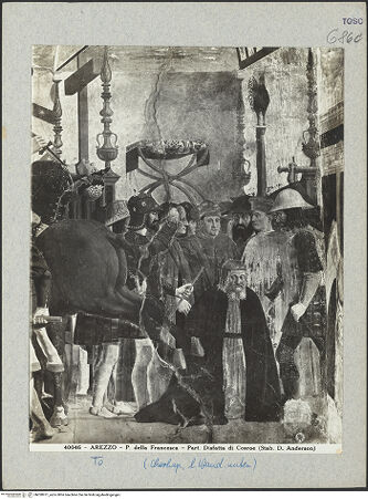 Vorderseite von Alinari [https://www.deutsche-digitale-bibliothek.de/content/lizenzen/rv-ez/] Die Kreuzlegende, Propheten und HeiligenLinke WandDer Sieg Heraclius über Chosroes - Cosroe besiegt, bh028971_recto. Foto.