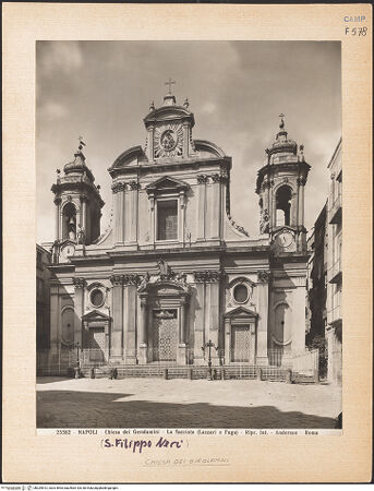 Vorderseite von Alinari [https://www.deutsche-digitale-bibliothek.de/content/lizenzen/rv-ez/] San Filippo Neri & Chiesa dei Girolamini - Gesamtansicht, bh029813_recto. Foto.