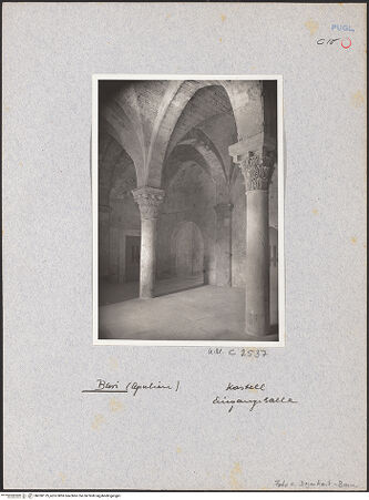 Vorderseite von Bibliotheca Hertziana [https://www.deutsche-digitale-bibliothek.de/content/lizenzen/rv-fz/] CastelloEingangshalle - Innenansicht, bh030179_recto. Foto: Degenhart-Bauer, Hilde.