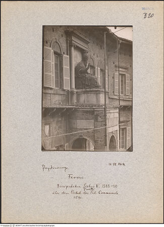 Vorderseite von Bibliotheca Hertziana [https://www.deutsche-digitale-bibliothek.de/content/lizenzen/rv-fz/] Papst Sixtus V. - , bh030477_recto. Foto.