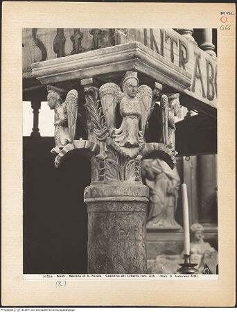 Vorderseite von Alinari [https://www.deutsche-digitale-bibliothek.de/content/lizenzen/rv-ez/] Ziborium - Gesamtansicht von Südwesten, bh030671_recto. Foto.