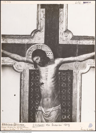 Vorderseite von ICCD [https://www.deutsche-digitale-bibliothek.de/content/lizenzen/rv-ez/] Kreuz - Detail, Christus: Oberkörper, bh031006_recto. Foto.