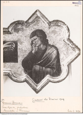 Vorderseite von ICCD [https://www.deutsche-digitale-bibliothek.de/content/lizenzen/rv-ez/] Kreuz - Detail, Johannes, bh031008_recto. Foto.