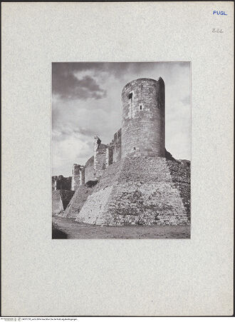 Vorderseite von Alinari [https://www.deutsche-digitale-bibliothek.de/content/lizenzen/rv-fz/] Fortezza AngioinaTorre del Leone - Torre del Re - Ansicht von Nordosten, bh031310_recto. Foto.