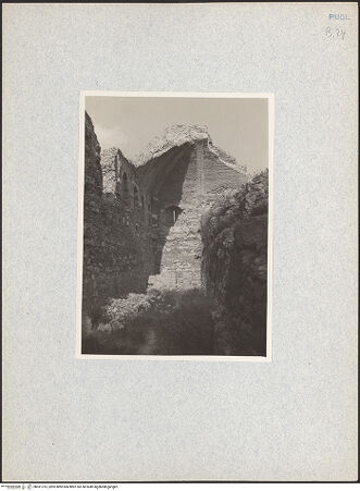 Vorderseite von Thümmler, Hans [https://www.deutsche-digitale-bibliothek.de/content/lizenzen/rv-ez/] Fortezza AngioinaPalast Friedrichs II. - Gewölbe der Nordecke von Südwesten, bh031313_recto. Foto: Thümmler, Hans.