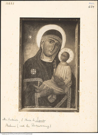 Vorderseite von unbekannt [https://www.deutsche-digitale-bibliothek.de/content/lizenzen/rv-fz/] Madonna - Gesamtansicht (nach der Restaurierung 1927?), bh032052_recto. Foto.