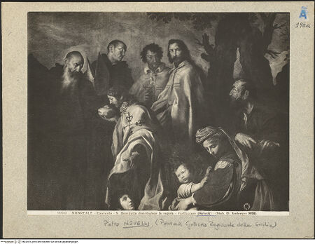 Vorderseite von Alinari [https://www.deutsche-digitale-bibliothek.de/content/lizenzen/rv-ez/] Der heilige Benedikt verteilt Brot an die Ordensmitglieder - Detail, bh032476_recto. Foto.