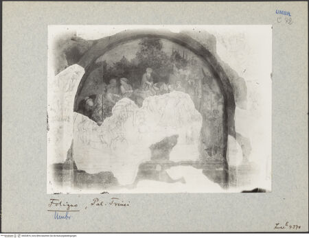 Vorderseite von Carmine (Foligno) [https://www.deutsche-digitale-bibliothek.de/content/lizenzen/rv-ez/] Persönlichkeiten der römischen AntikeNordwand: Augustus, Tiberius, Marcus Furius Camillus, Gaius Fabricius, Manius Curius Dentatus, Titus Manlius Torquatus, Lucius Quincitius Cincinnatus und Marcellus - Cincinnatus, bh033816_recto. Foto.