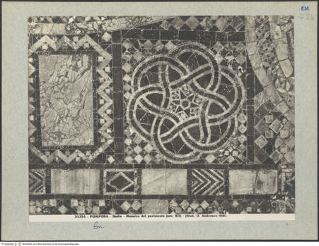 Vorderseite von Alinari [https://www.deutsche-digitale-bibliothek.de/content/lizenzen/rv-ez/] Fußboden des Mittelschiffes - Detail des Fußbodens im Eingangsbereich, bh035609_recto. Foto.