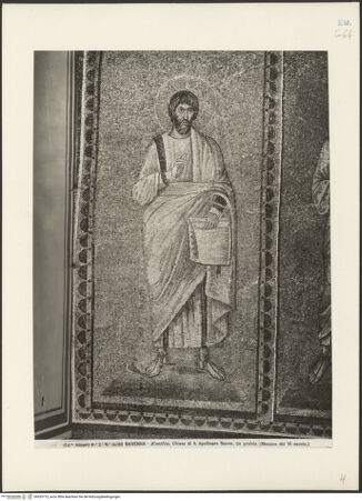 Vorderseite von Alinari [https://www.deutsche-digitale-bibliothek.de/content/lizenzen/rv-ez/] Mosaiken im LanghausEvangelienseite mit weiblichen HeiligenApostel, Heiliger oder Prophet (und architektonische Verzierung des oberen Registers) - Detail, Apostel oder Prophet, bh035773_recto. Foto.