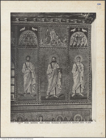 Vorderseite von Alinari [https://www.deutsche-digitale-bibliothek.de/content/lizenzen/rv-ez/] Mosaiken im LanghausEvangelienseite mit weiblichen HeiligenApostel, Heiliger oder Prophet (und architektonische Verzierung des oberen Registers) - Gesamtansicht, bh035777_recto. Foto.