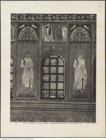 Vorderseite von Alinari [https://www.deutsche-digitale-bibliothek.de/content/lizenzen/rv-ez/] Mosaiken im LanghausEvangelienseite mit weiblichen HeiligenApostel, Heiliger oder Prophet (und architektonische Verzierung des oberen Registers) - Gesamtansicht, bh035778_recto. Foto.