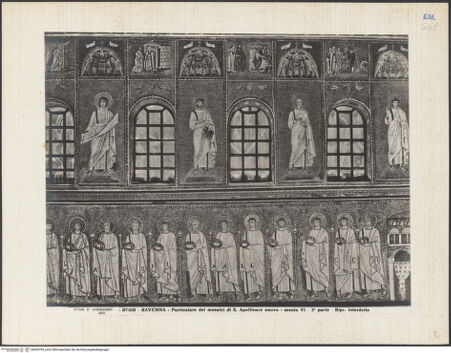 Vorderseite von Alinari [https://www.deutsche-digitale-bibliothek.de/content/lizenzen/rv-ez/] Mosaiken im LanghausEpistelseite mit männlichen Heiligen - Detail, bh035795_recto. Foto.