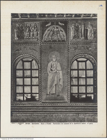 Vorderseite von Alinari [https://www.deutsche-digitale-bibliothek.de/content/lizenzen/rv-ez/] Mosaiken im LanghausEpistelseite mit männlichen HeiligenApostel, Heiliger oder Prophet (und architektonische Verzierung des oberen Registers) - Gesamtansicht, bh035812_recto. Foto.
