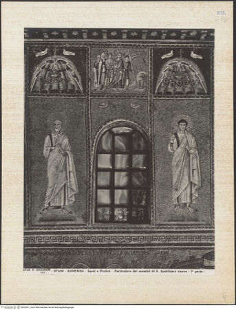 Vorderseite von Alinari [https://www.deutsche-digitale-bibliothek.de/content/lizenzen/rv-ez/] Mosaiken im LanghausEpistelseite mit männlichen HeiligenApostel, Heiliger oder Prophet (und architektonische Verzierung des oberen Registers) - Gesamtansicht, bh035817_recto. Foto.