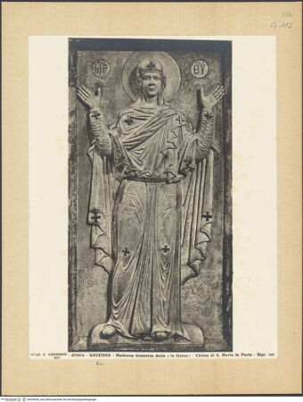 Vorderseite von Alinari [https://www.deutsche-digitale-bibliothek.de/content/lizenzen/rv-ez/] Maria Orans (sog. Madonna Greca) - Gesamtansicht, bh036458_recto. Foto.