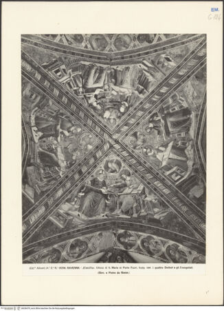 Vorderseite von Alinari [https://www.deutsche-digitale-bibliothek.de/content/lizenzen/rv-ez/] Jüngstes Gericht und Taten des Antichrists; Szenen aus dem Leben Marias; Szenen aus dem Leben ChristiGewölbe: die vier Evangelisten und die vier Kirchenväter - Gesamtansicht, bh036479_recto. Foto.