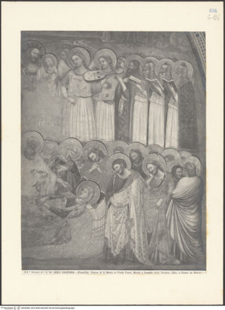 Vorderseite von Alinari [https://www.deutsche-digitale-bibliothek.de/content/lizenzen/rv-ez/] Jüngstes Gericht und Taten des Antichrists; Szenen aus dem Leben Marias; Szenen aus dem Leben ChristiSudwand, mittleres Register: die Marientod - Gesamtansicht, bh036485_recto. Foto.