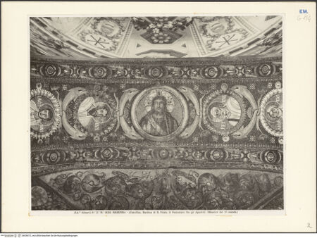 Vorderseite von Alinari [https://www.deutsche-digitale-bibliothek.de/content/lizenzen/rv-ez/] Dekoration des PresbyteriumsChristus zwischen den Aposteln und den Heiligen Gervasius und Protasius - Christus zwischen Petrus und Paulus (mittlerer Teil), bh036513_recto. Foto.